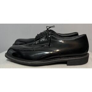 Men's Black Patent Leather Dress Shoes Vibram Sole Oxford Uniform Military 12B‎